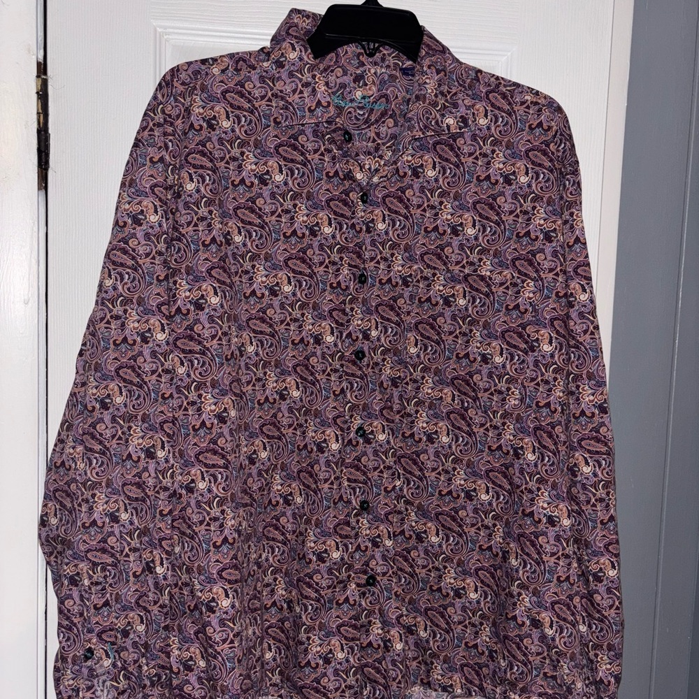 Alan Flusser Purple Paisley Button Down Shirt